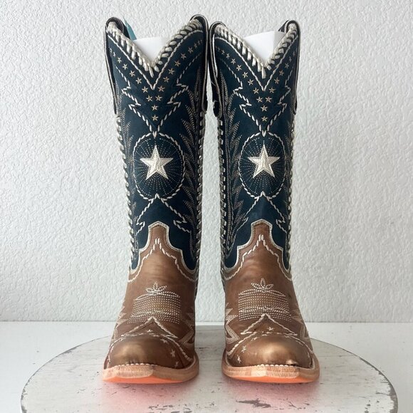 Lane RODEO HOUSTON Womens Cowboy Boots 5.5 Brown Western Cowgirl Mid Calf Tall - Picture 5 of 11